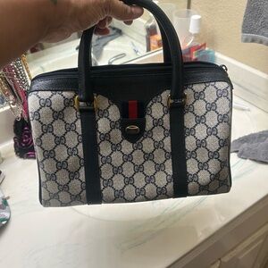 Gucci Black and Cream Satchel